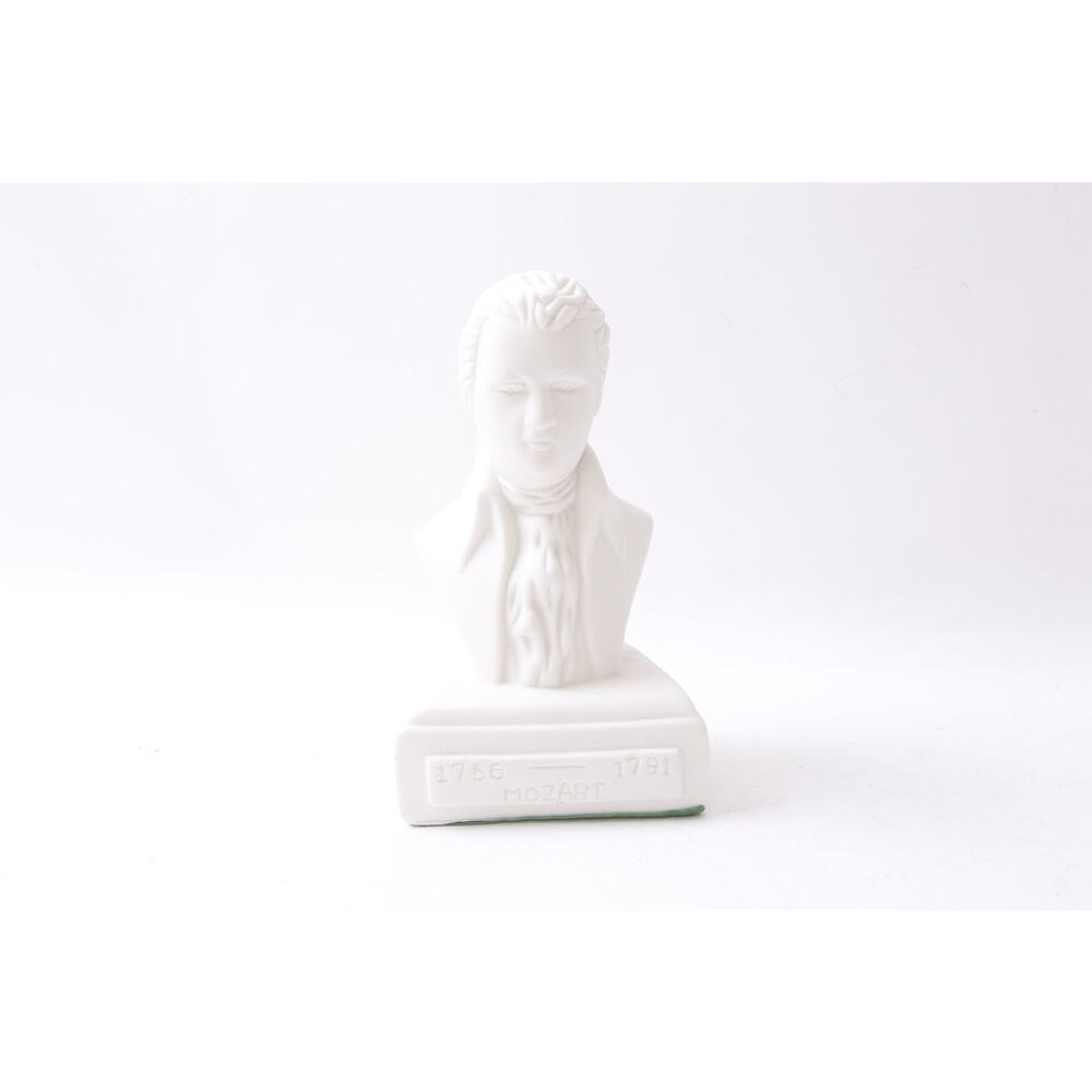 Mozart, Willis Music, Composer, Porcelain, Bust, White, Paperweight, Figurine